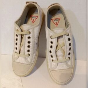 Guess  Canvas Sneakers Tan Sz 8 .5‎ NWOT